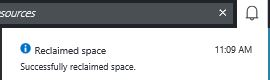 Successfully reclaimed space