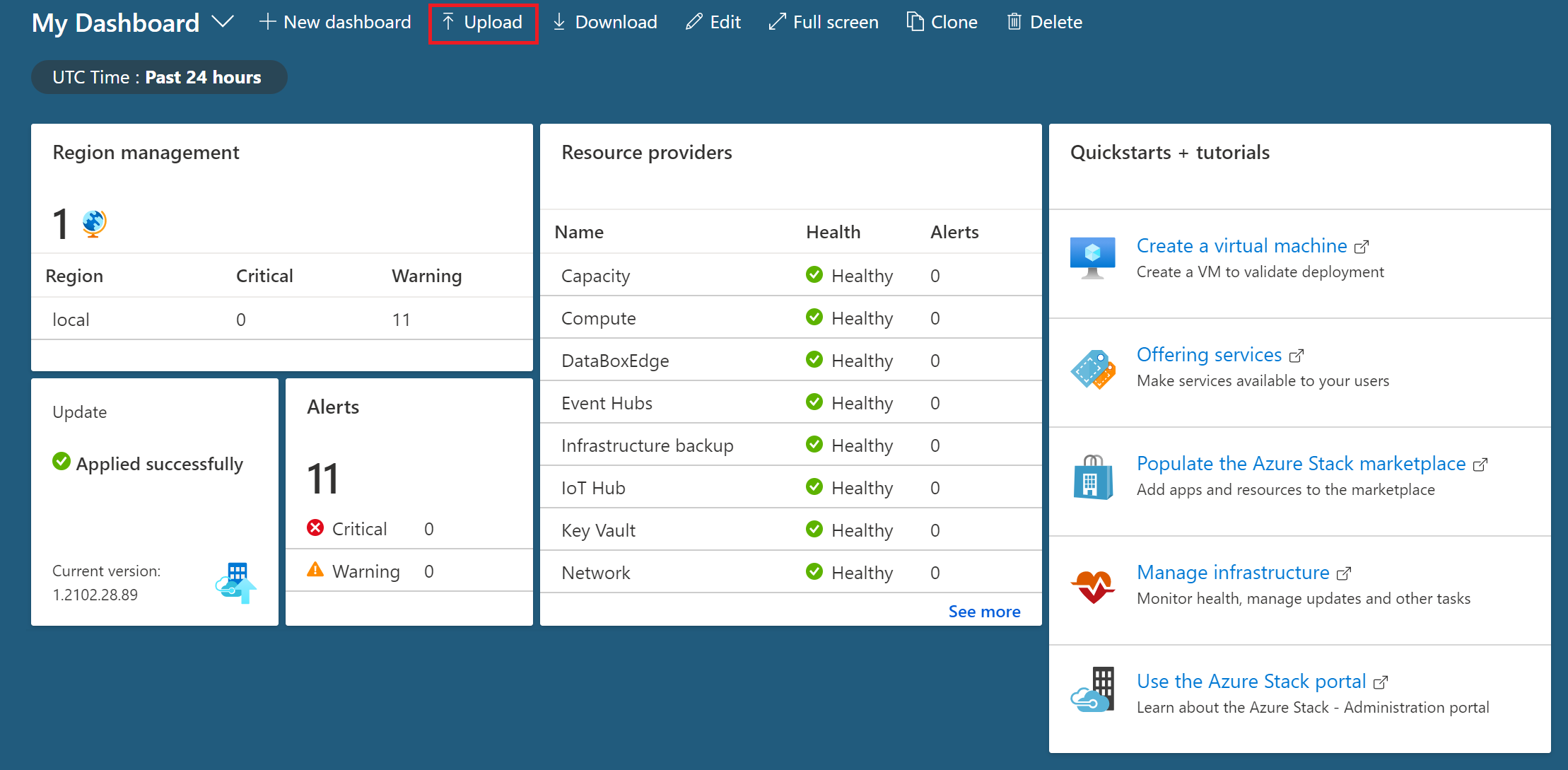 Example: Upload dashboard json.