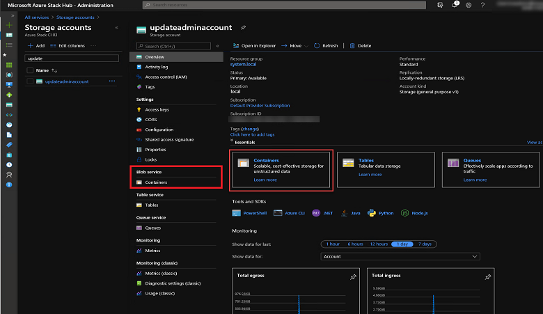 Azure Stack Hub update - blob