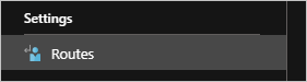 The screenshot shows the highlighted Routes item of Settings.