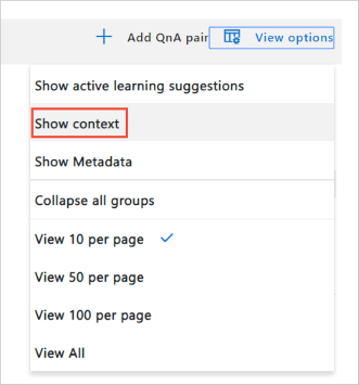 Filter question-and-answer pairs by contextual conversations