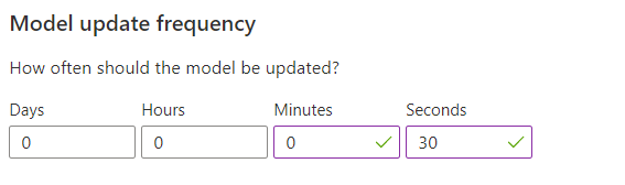 Change model update frequency