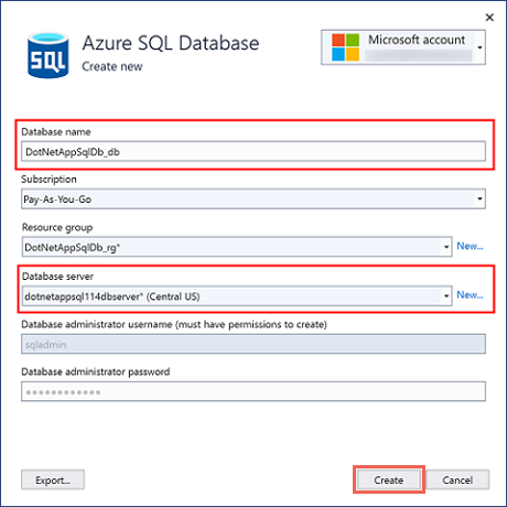 Configure database