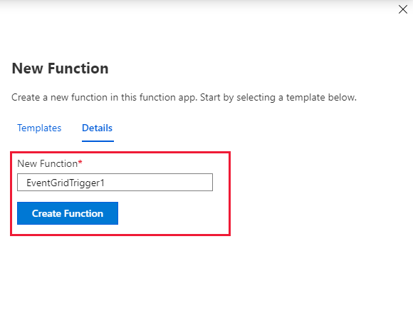 Name the Event Grid trigger in the Azure portal.