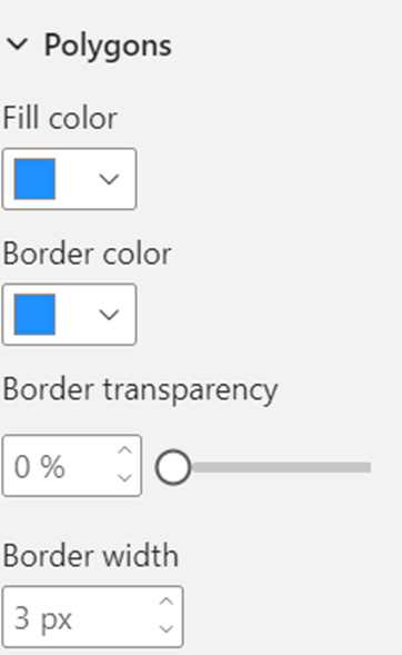 A screenshot displaying the polygons section of the format visual pane.