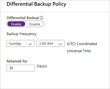 Differential backup policy