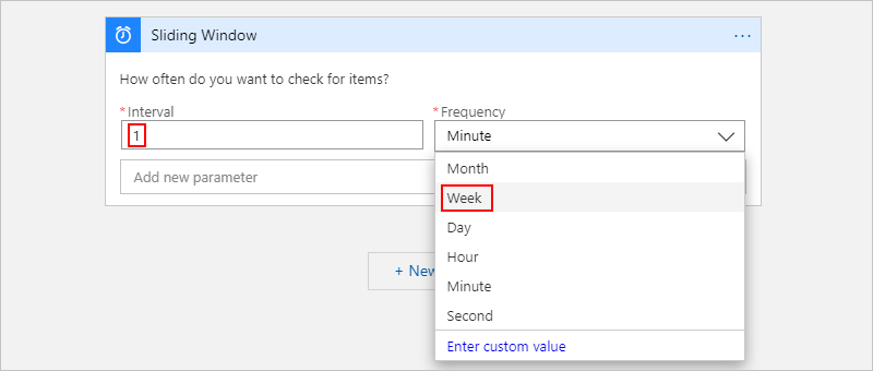 Set interval and frequency