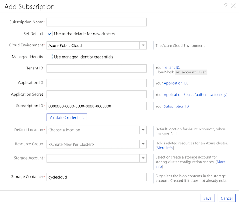 Add Subscription Managed Identities