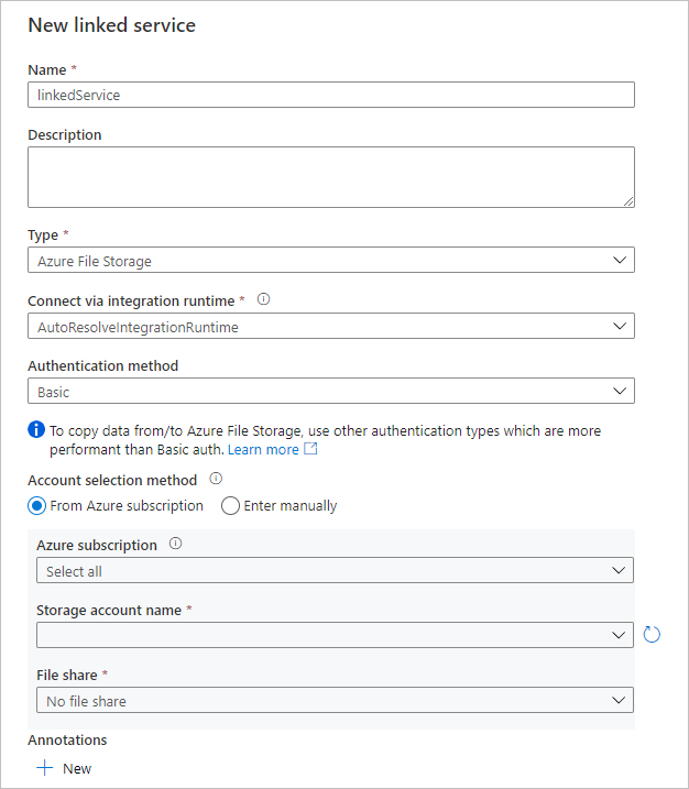 Deployment settings for linked services