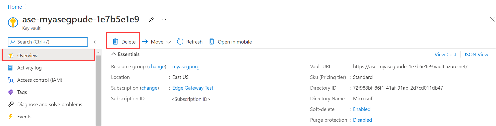 Delete Azure Stack Edge resource and associated key vault