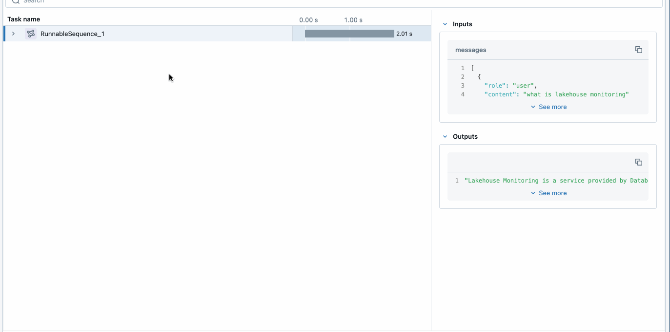 GIF showing MLflow Tracing