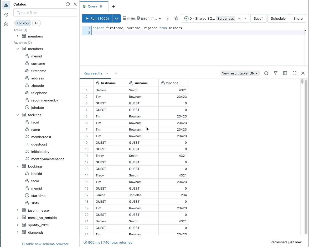 Animated GIF of code completion for SQL.