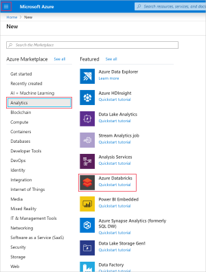 Create an Azure Databricks workspace on Azure portal