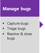 Diagram titled Manage bugs conceptual image of tasks.