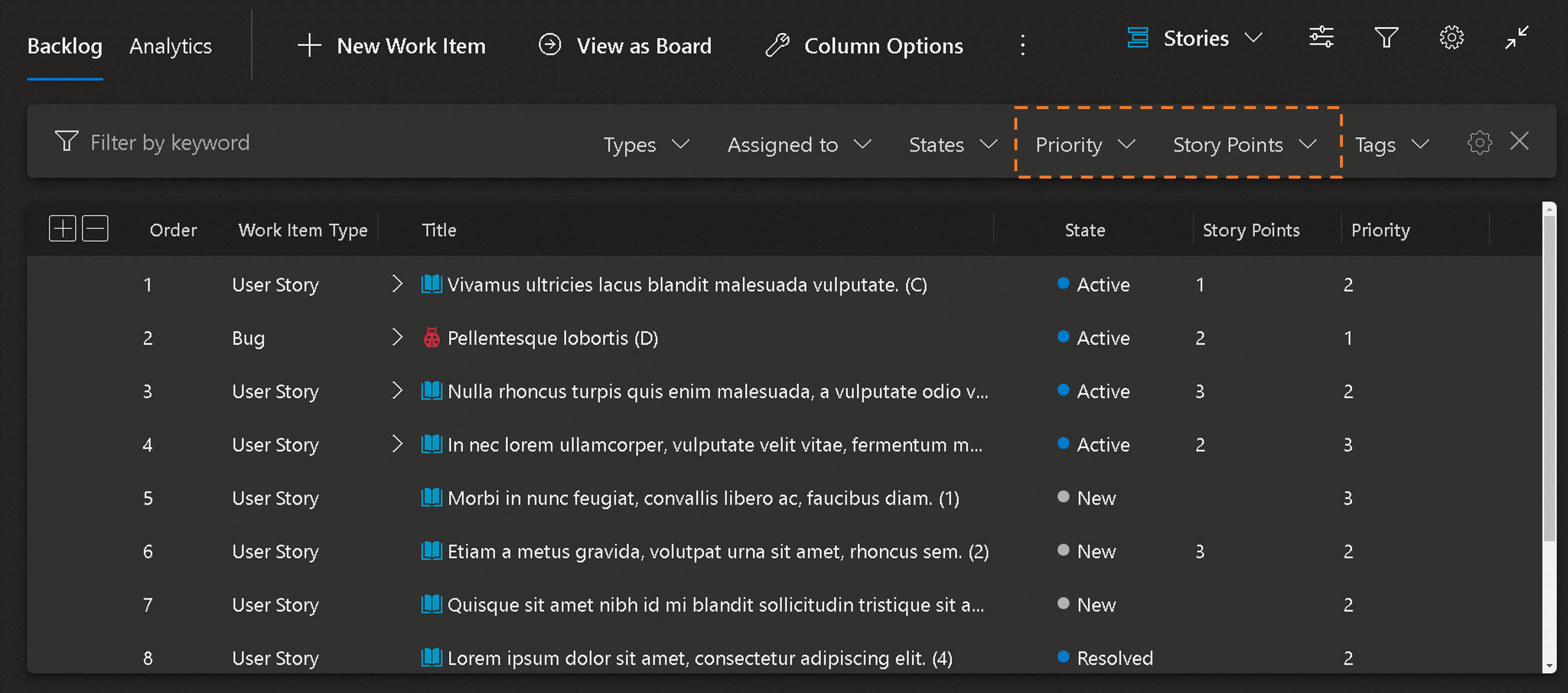 screen shot new field filters applied.