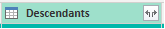 Screenshot of Power BI Descendants column. 