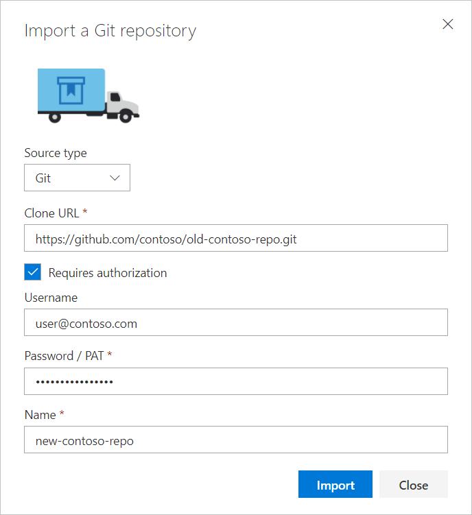 Import Repository Dialog