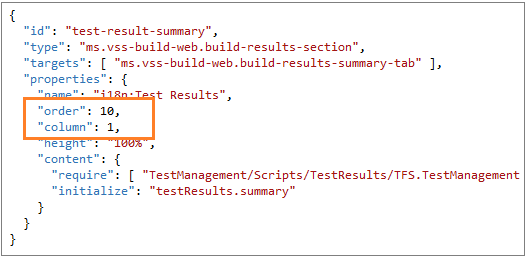 Build order and column