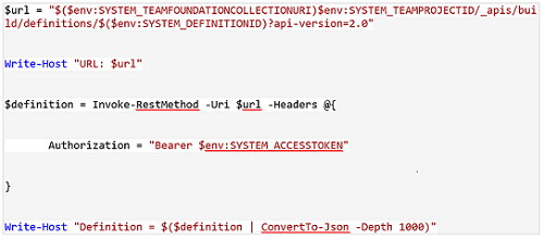 Example script using passed oAuth token