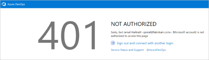 Troubleshoot Azure DevOps connection 401 error 1