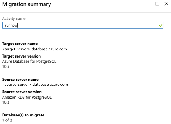 Screenshot of Migration Summary.