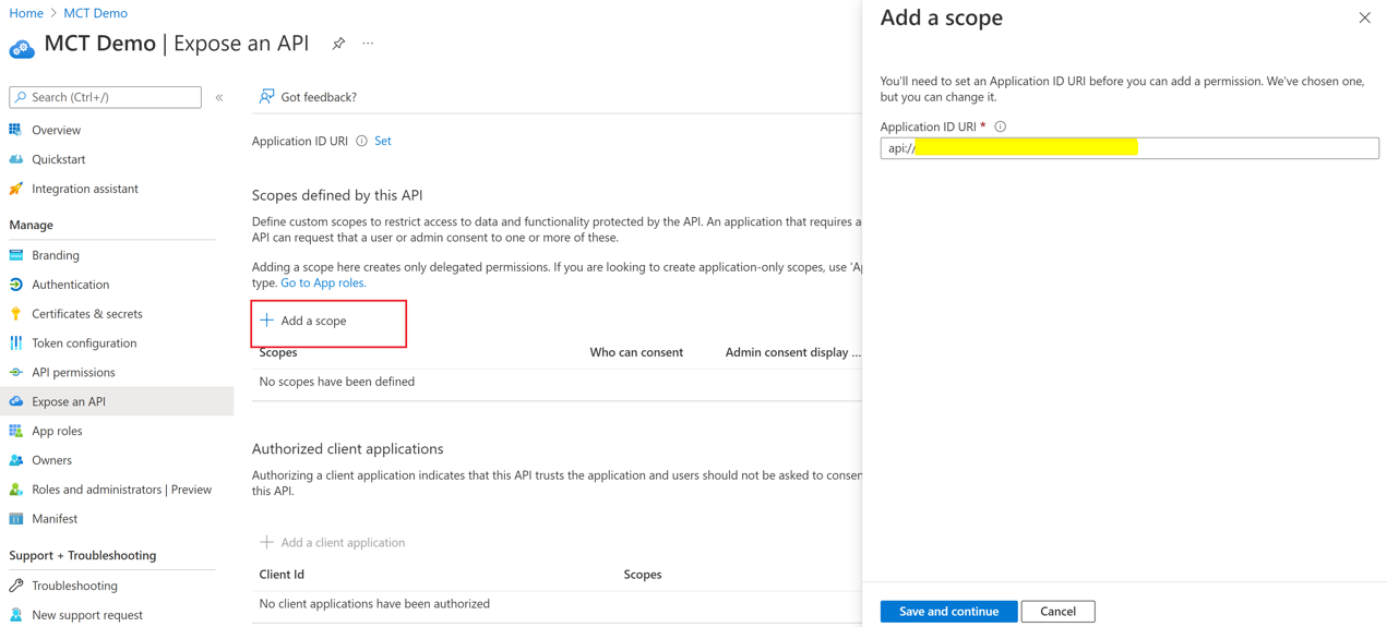 Manual AAD Setup Step 3a