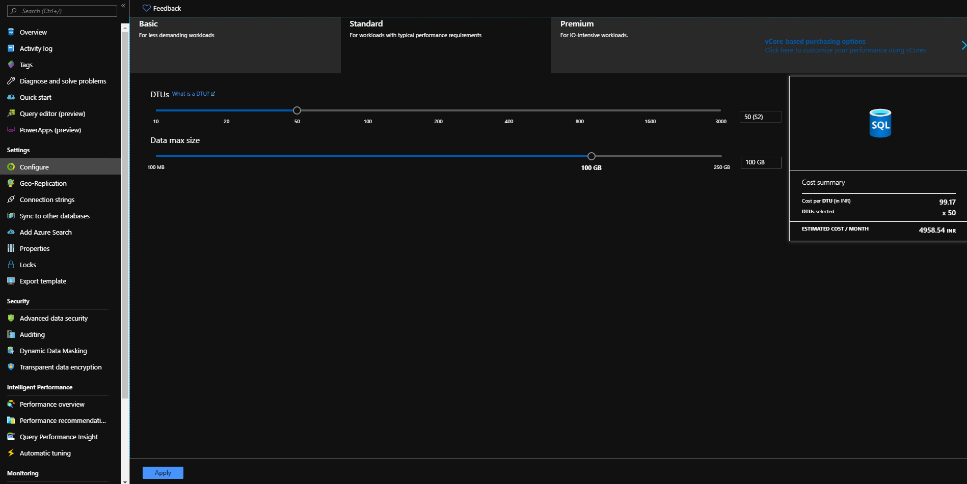 Configure