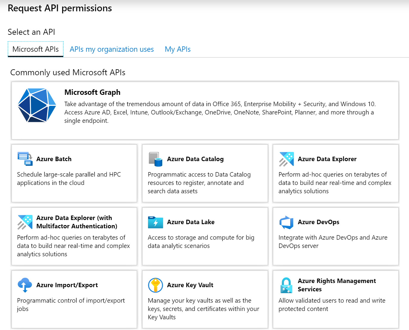 select Microsoft Graph option