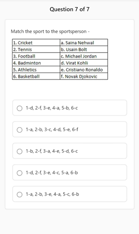 Association Question sample