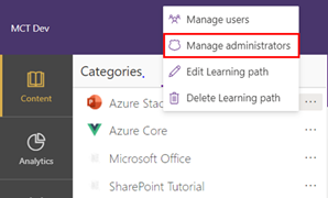 Manage administrators from More