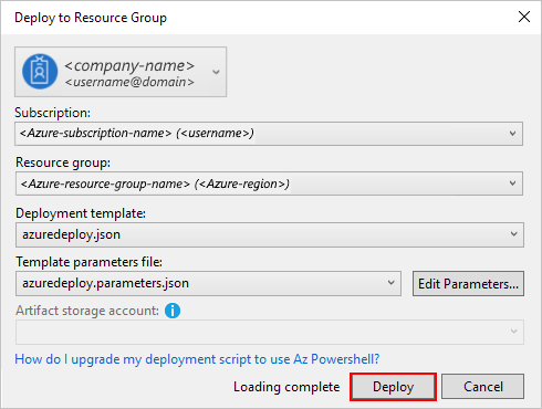 Deployment settings