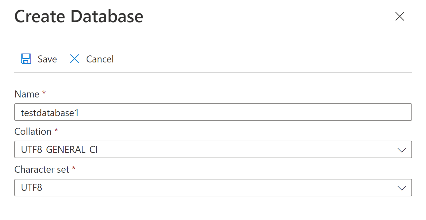 Screenshot showing how to create a database on Azure Database for MySQL Flexible Server.