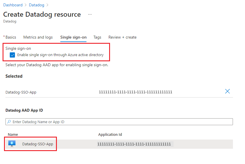 Screenshot of the enable Single sign-on to Datadog.