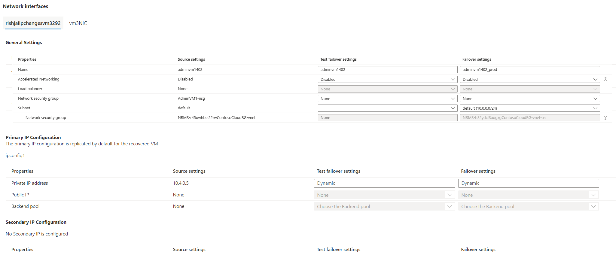 Screenshot of Edit the NIC configuration.