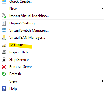 A screenshot of the Edit Disk option.