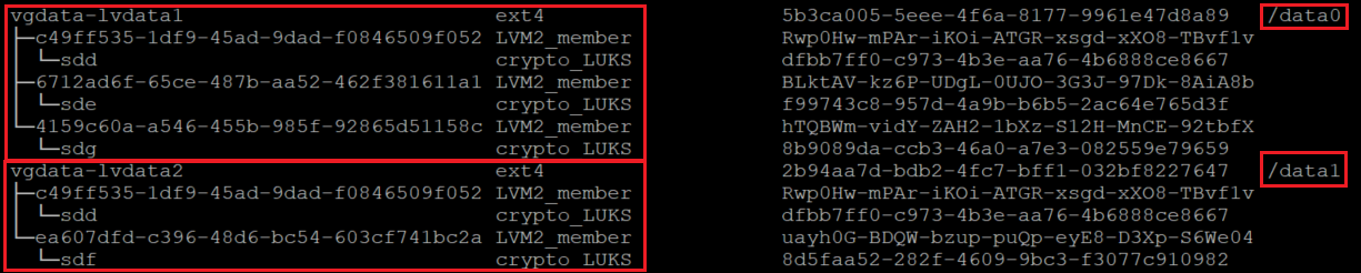 Screenshot shows a console window with file systems mounted as data0 and data1.