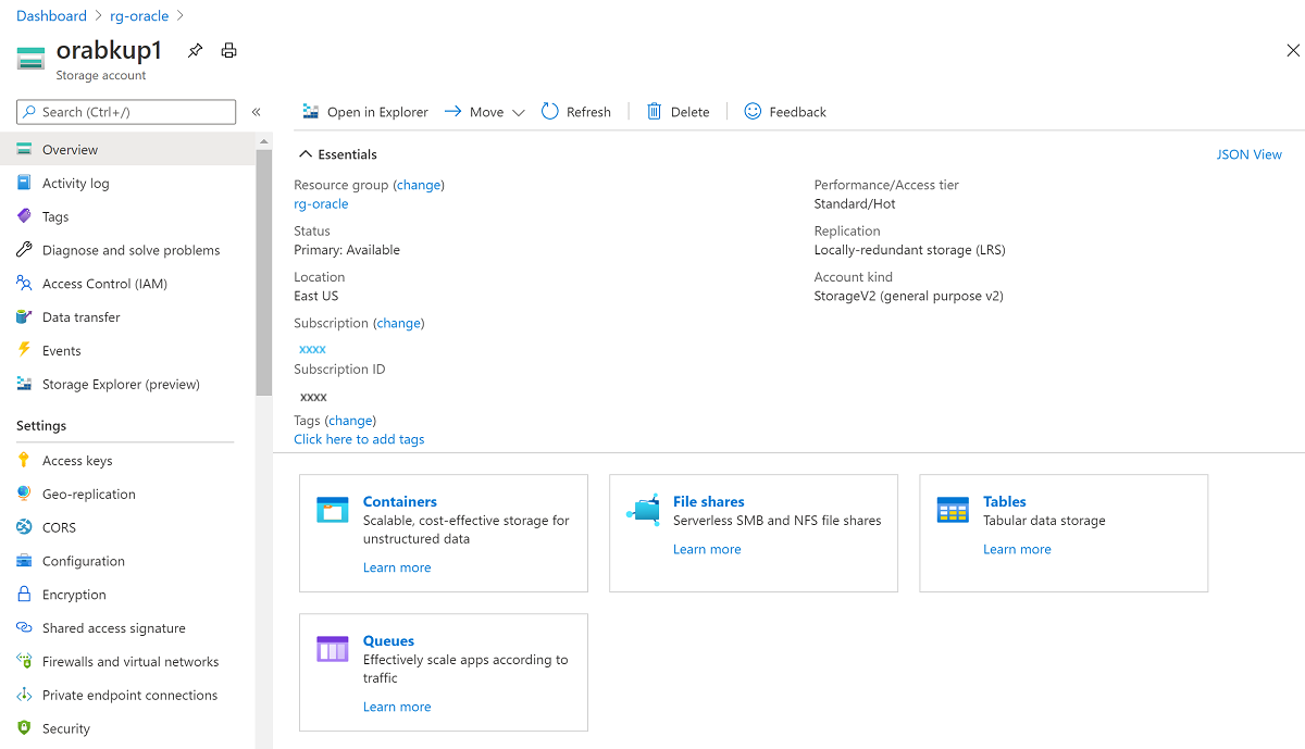 Screenshot that shows where to select file shares for a resource.