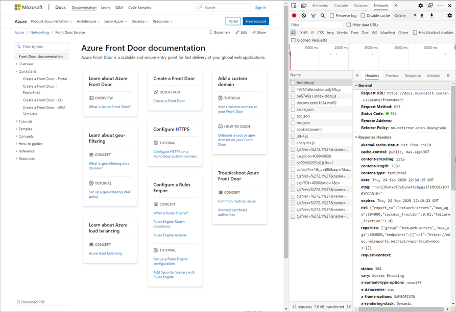 Screenshot that shows a Network inspector request.