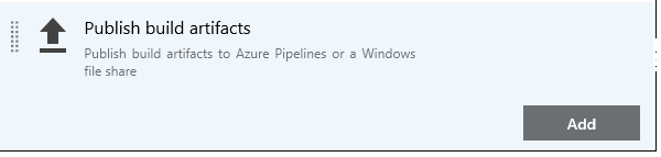 Add a Visual Studio build artifacts task to your BizTalk Server project.