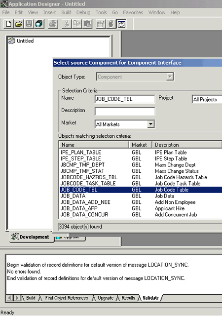 Image that shows where to select Component Interface.