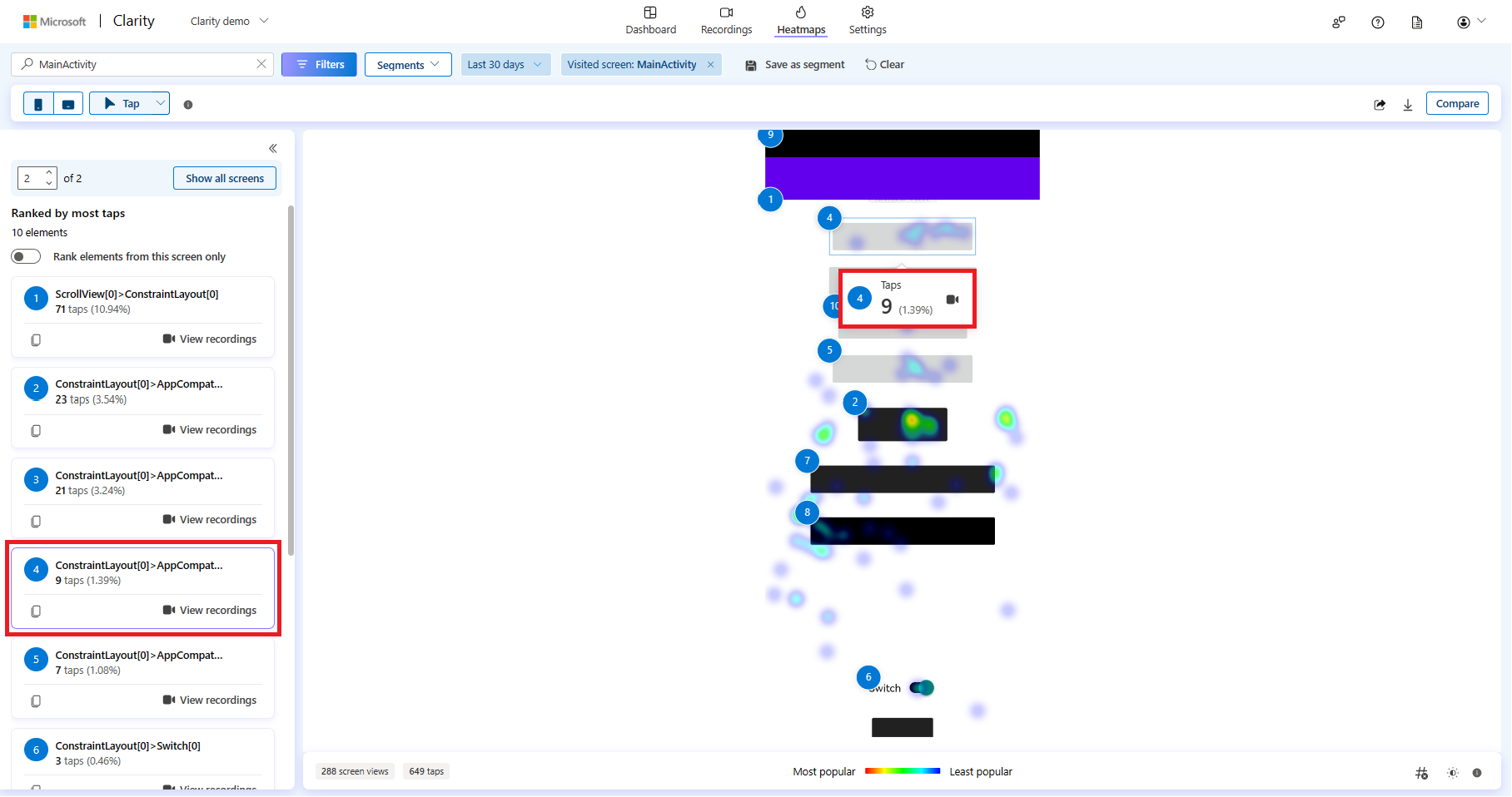 Taps maps data.