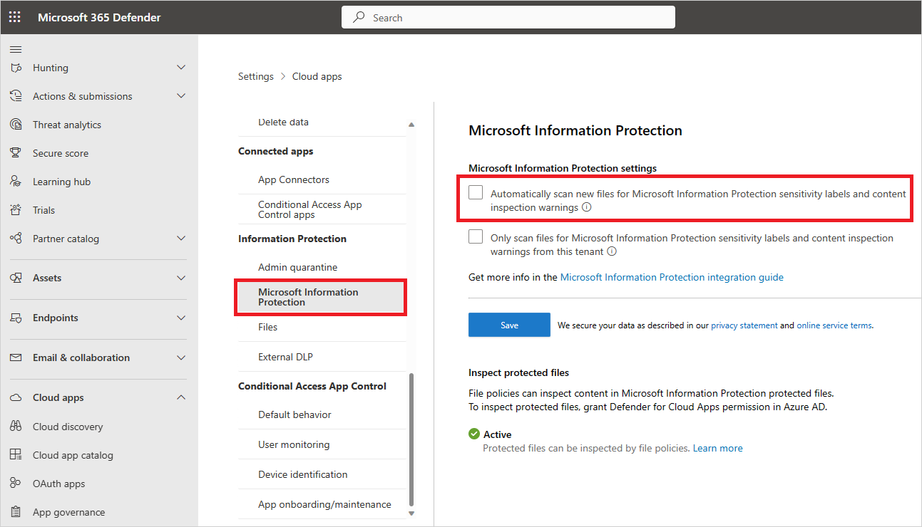 Screenshot of enabling Microsoft Purview.