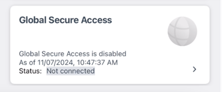 Screenshot of the Global Secure Access tile.