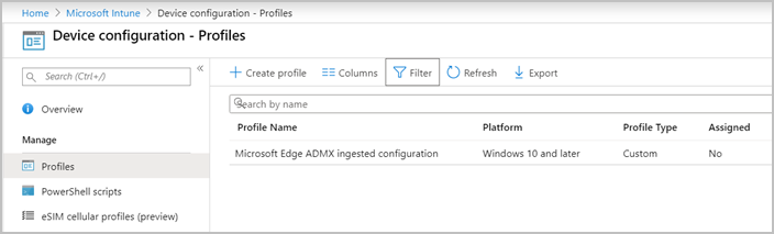 New device profile information 