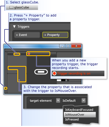 How to set a trigger on a property