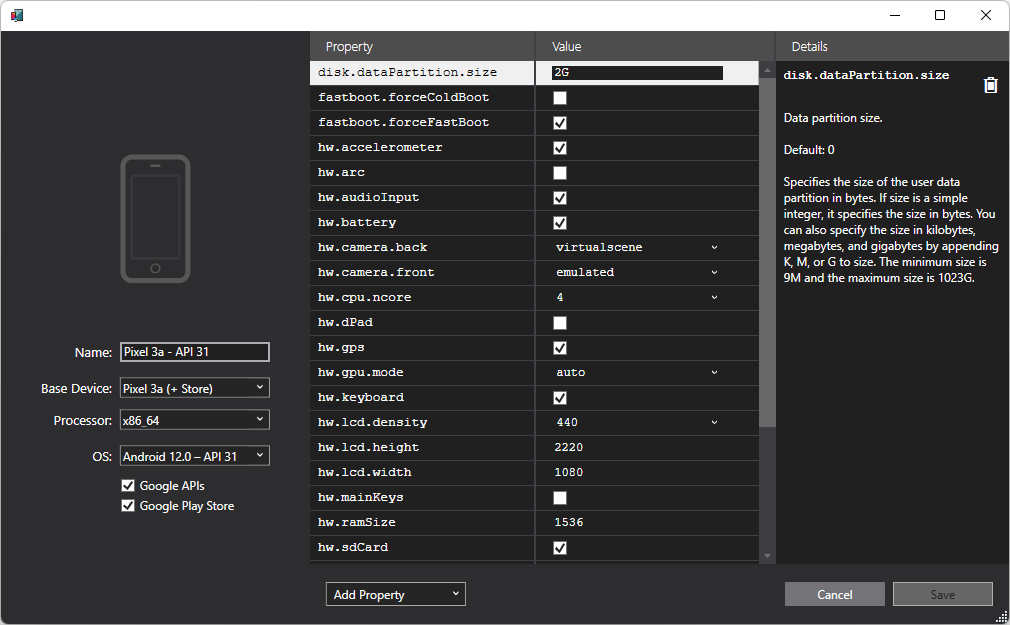 Example of a new device screen in .NET MAUI.