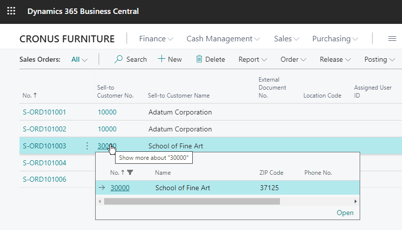 Easy navigation to open related entries from lists