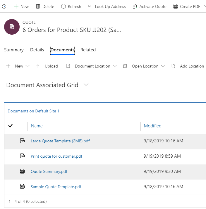 PDF documents added to the SharePoint site