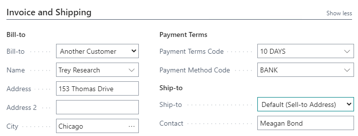 Job Card - Invoice and Shipping tab