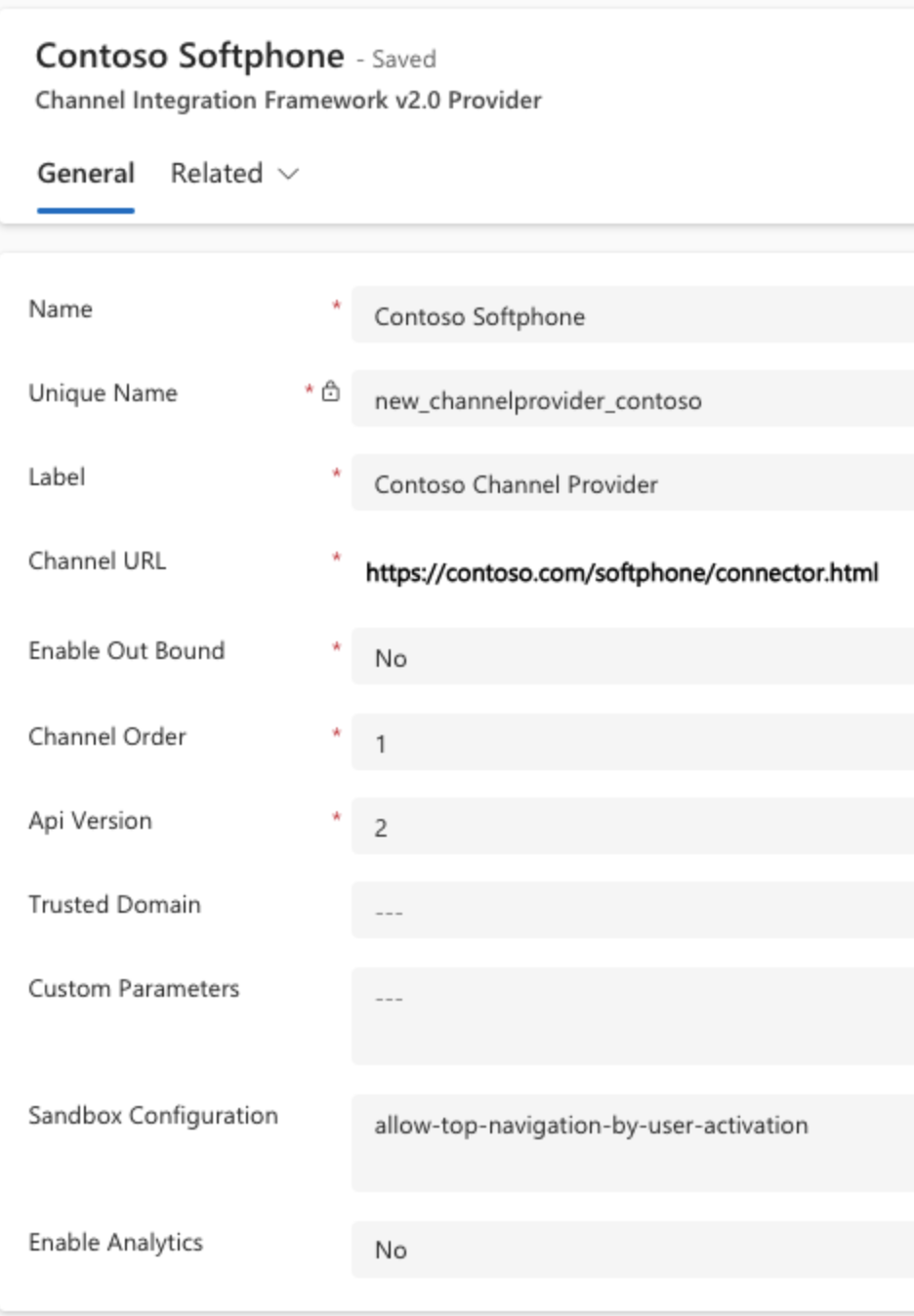 Configure channel provider.